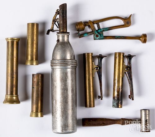Group of James Dixon & Sons brass reloading tools