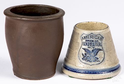 American Brew Co. stoneware match safe, etc.