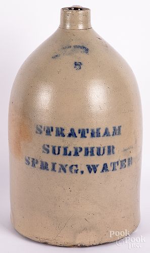 New York stoneware advertising jug