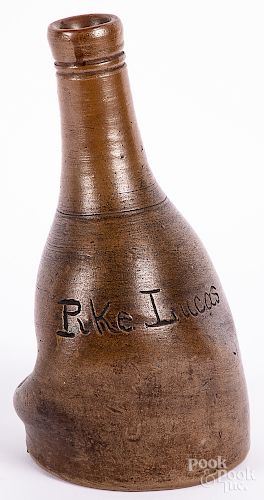 Misshapen stoneware bottle
