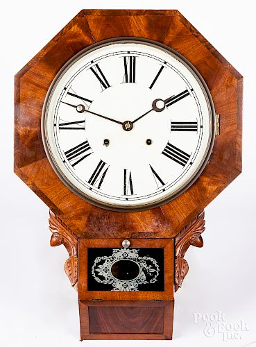 Waterbury mahogany wall clock