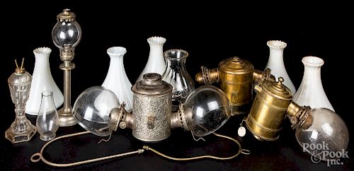 Large group of early lighting and parts