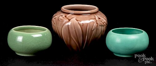Three small Rookwood pottery vases