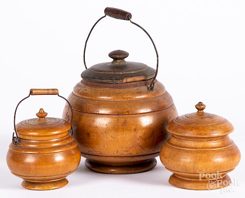 Three peaseware canisters