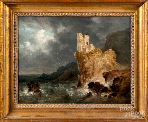 Oil on canvas rocky coast