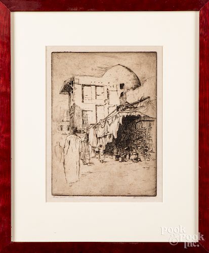 Bertha Jaques four pencil signed etchings