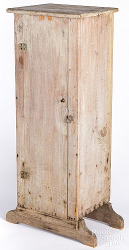 New England small grey painted pine cupboard