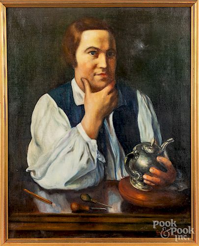 Oil on canvas portrait of Paul Revere