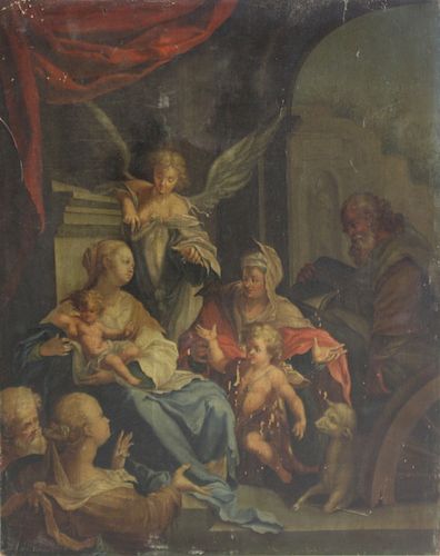 UNSIGNED .Old Master oil On Panel Religious Scene