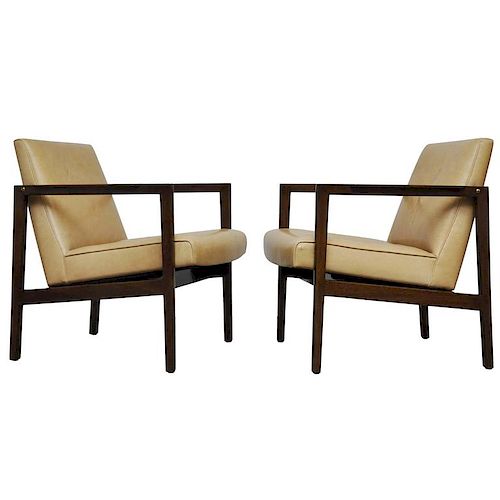 Edward Wormley Open Frame Lounge Chairs for Dunbar