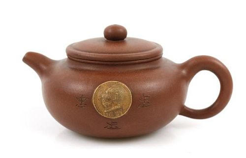 Chinese Brown Yixing Teapot with Facial Profile