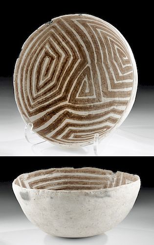 Prehistoric Anasazi Black-on-White  Pottery Bowl