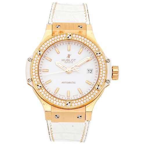 HUBLOT BIG BANG GOLD WHITE DIAMONDS wristwatch.