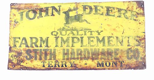 Early John Deere Farm Implements Sign Terry, MT