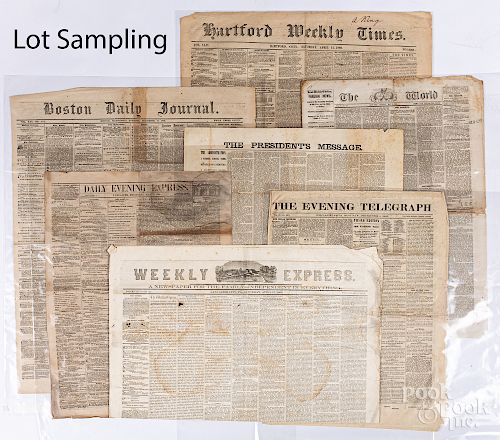 Twenty-three Civil War era newspapers