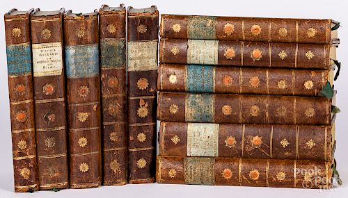 Eleven leather bound Neander religious texts