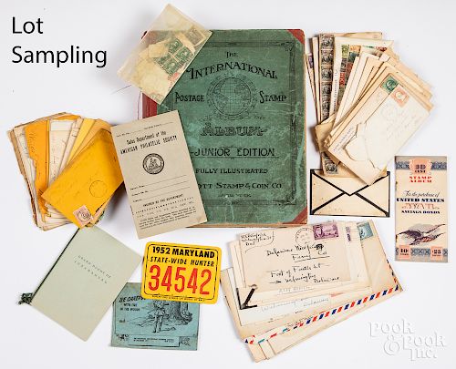 Large group of miscellaneous stamps and ephemera