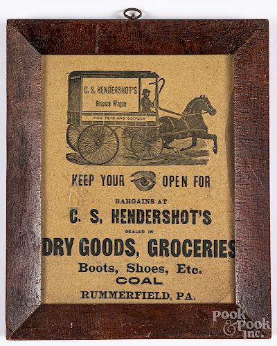 C. S. Hendershot's dry goods broadside