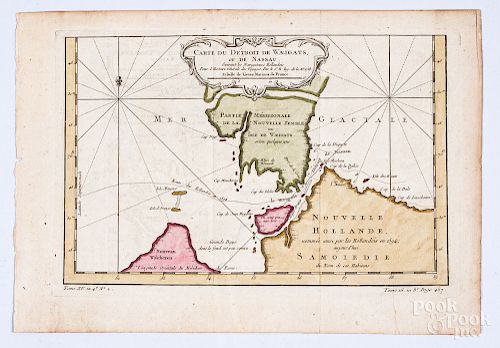 Two Bellin 1758 hand colored maps