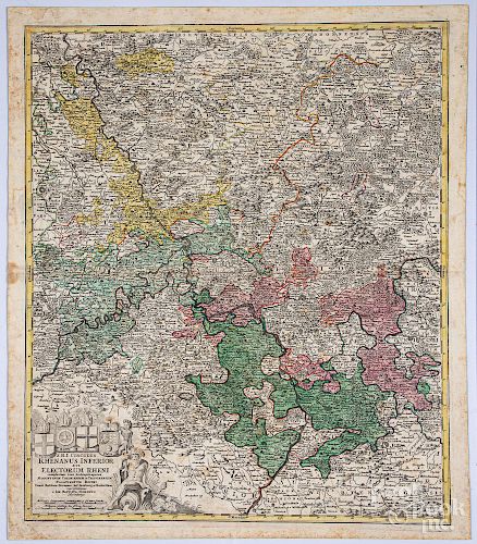 Johann Hamanno 1720 hand colored map