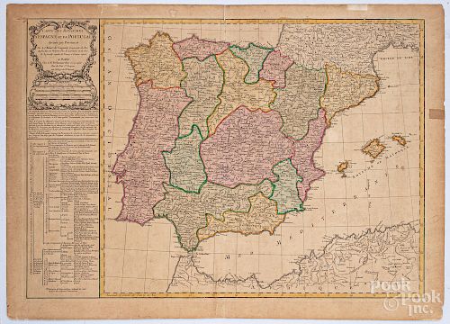 Delamarche 1780 hand colored map