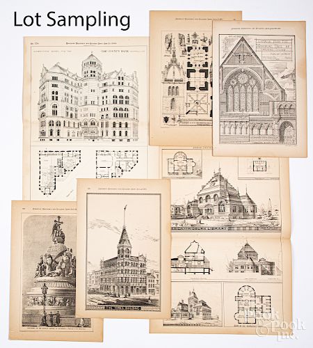 Approximately 100 architectural prints
