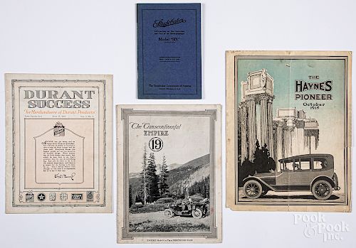 Four early automobile brochures