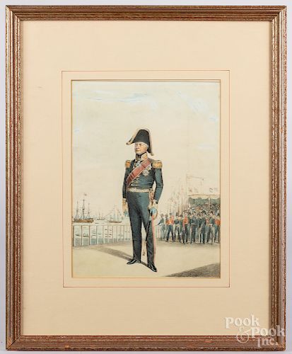 Color lithograph of a Naval officer