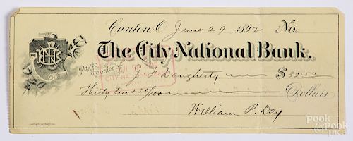 William R. Day signed check