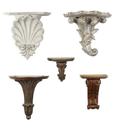 Collection of 5 Wall Brackets, 2 Italian