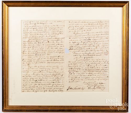 Timothy Pickering hand written letter