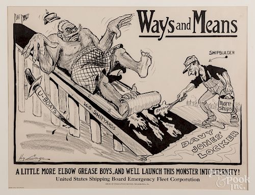 Two WWI propaganda original lithographs