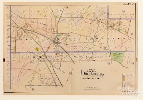 Five Atlas Main Line Pennsylvania Rail Road Maps