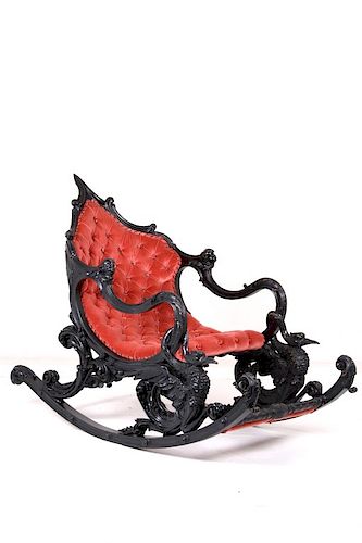 Venetian Baroque Highly Carved Sleigh Chair c1790-