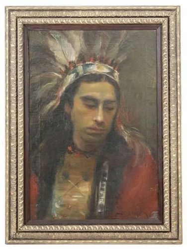 Early 20th C. Portrait, Native American Indian Man