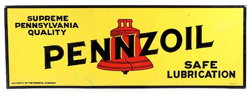 Original 1960's Pennzoil Metal Advertising Sign