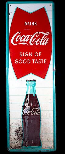 1950's Coca-Cola Vertical Metal Advertising Sign