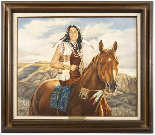 Al Brule, "Crazy Horse's Woman", Signed Oil