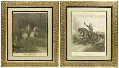 19th C. Engravings, Civil War Confederate Generals