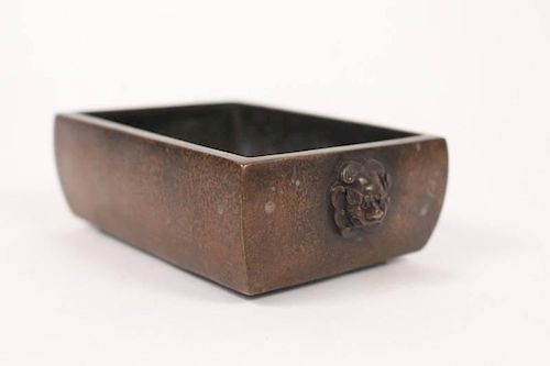 Chinese Copper Censer w/Foo Dog Handles, Marked