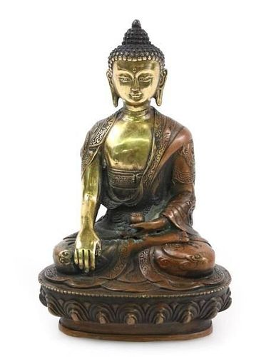 Parcel Gilt Copper Buddha Shakyamuni, Qing Dyn.