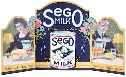 1930's Sego Milk Trifold Cardboard Cutout Display