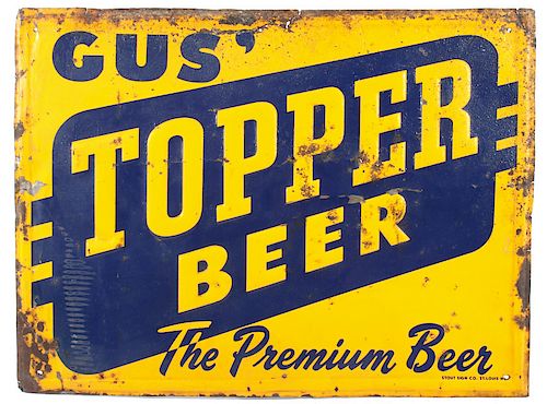 Original Gus' Topper Beer Sign Kalispell Montana