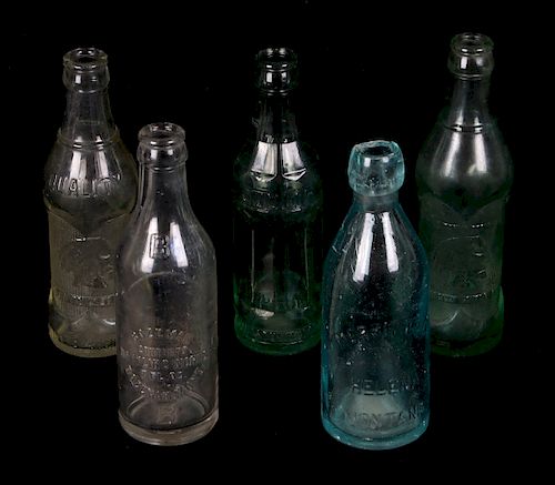 Collection of Early Montana Glass Soda Bottles