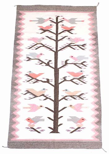 Navajo Tree of Life Hand Woven Pictorial Wool Rug