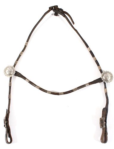 Early 1900's Leather and Silver Horse Headstall
