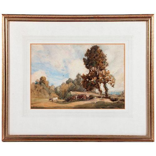 A late 19th/early20th century watercolor landscape by Arthur E. Vokes (1874-1964) signed lower left.