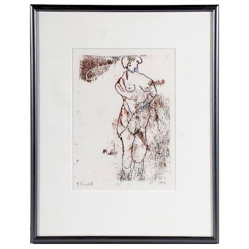Lithograph of a nude signed P. Smith and dated 1998.