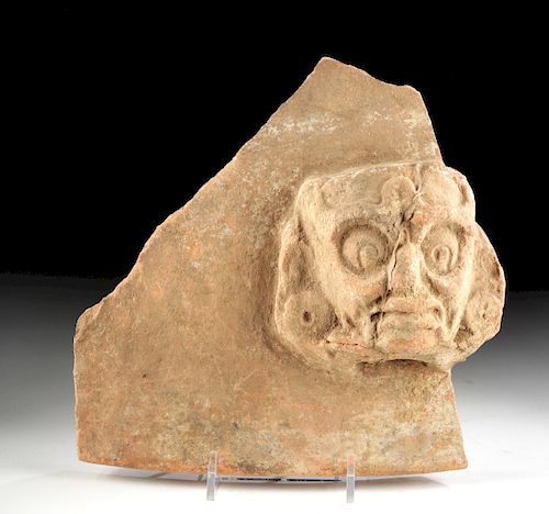 Maya Pottery Incensario Fragment w/ Kinich Ahau
