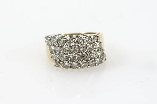 Ladies 14k Gold & Diamond Cluster Ring
